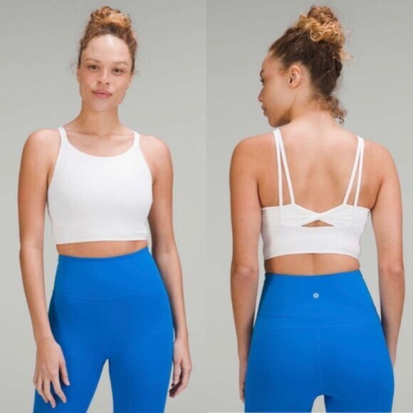 Lululemon Ribbed Back-Twist Yoga Bra Light Support, C/D Cup White - Picture 1 of 5